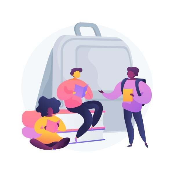 Illustration représentant des personnes studieuses